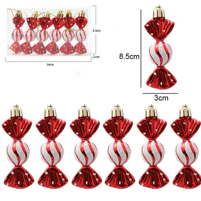 6-Piece Christmas Candy Ball Ornament Set – DIY Holiday Tree and Home Decor Pendants