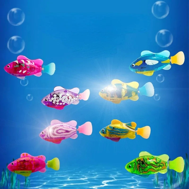 LED Interactive Swimming Robot Fish Toy for Cats: Glowing Electric Fish to Stimulate Pet Hunting Instincts