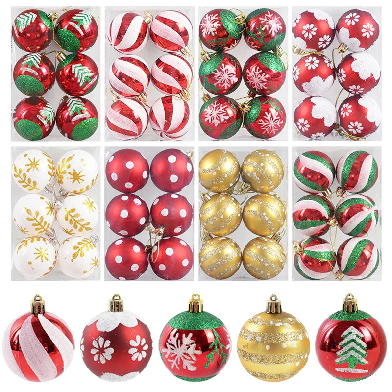 6PCS 6cm Christmas Ball Ornaments: Festive Hanging Pendants for Tree &amp; Home Décor 2024