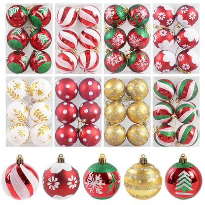 6PCS 6cm Christmas Ball Ornaments: Festive Hanging Pendants for Tree &amp; Home Décor 2024