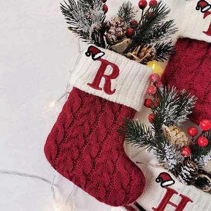 Christmas Alphabet Knitting Socks – Festive Ornaments for Tree & Home Décor