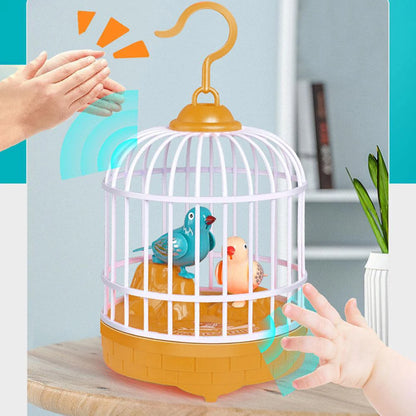 Interactive Talking Electric Bird Toy: Sound-Controlled Birdcage for Kids, Voice-Activated Educational Gift