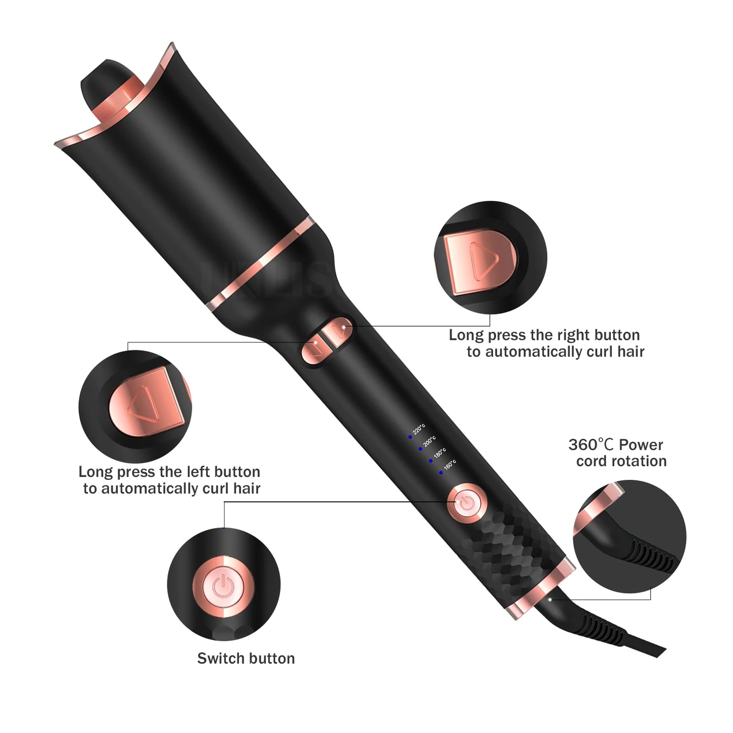 Automatic Hair Curler: Looper Wavy Crimping Curl Tool for Effortless Curls & Waves