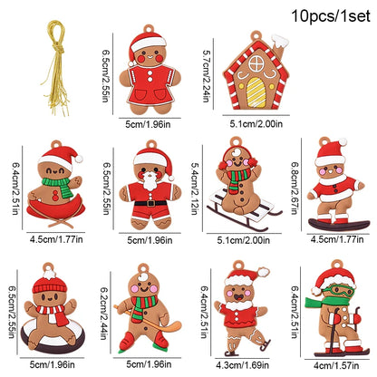 10PCS Gingerbread Man Pendants – Fun Christmas Tree Ornaments for 2024 Holiday Decor & New Year Cheer  1