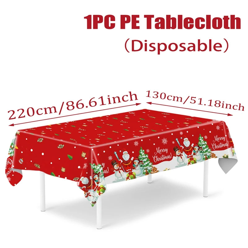 Christmas Snowflake Tablecloth: Merry Christmas & New Year 2024 Table Decor, Festive Table Cover