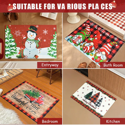 Merry Christmas Doormat: Santa Claus Anti-Slip Outdoor Rug for Holiday Décor