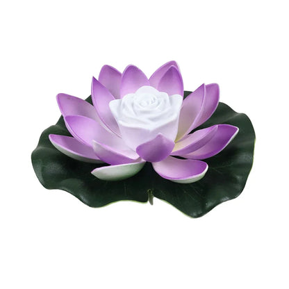 LED Waterproof Floating Lotus Light – Battery Operated Artificial Lily Flower Night Lamp for Pond, Pool, and Garden Décor