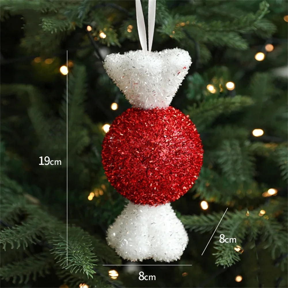 Red and White Candy Cane Lollipop Ornaments: Christmas Tree Hanging Decorations for Holiday and New Year 2025