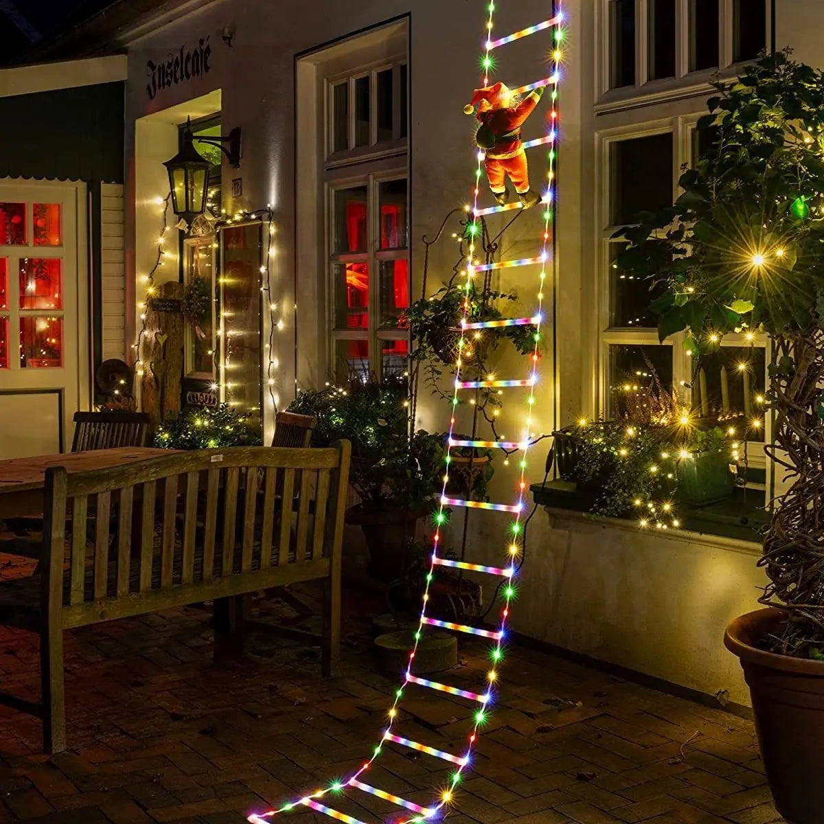 LED Ladder Light for Santa Claus – Christmas String Lamp for Indoor/Outdoor, Window & Garden Décor, Xmas Tree Hanging Strip Light 1