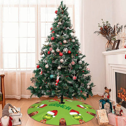  Merry Christmas Tree Skirt – Red & Green Soft Holiday Decoration, Perfect