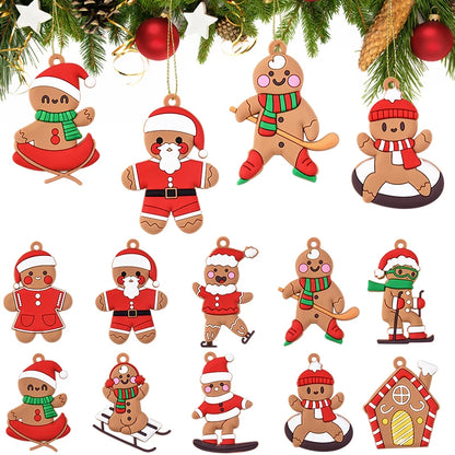 10PCS Gingerbread Man Pendants – Fun Christmas Tree Ornaments for 2024 Holiday Decor & New Year Cheer  1