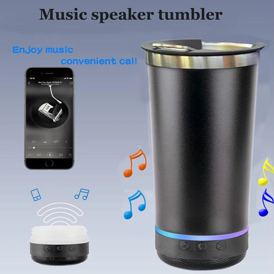 16oz Bluetooth Speaker Insulated Cup: Stainless Steel Coffee Mug with Bottle Opener for Outdoor & Car Use