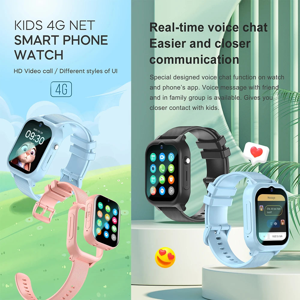 New Kids Smart Watch 4G GPS Tracker with Video Call, SOS Alert, Voice Monitor, Camera & Wi-Fi – Child Location Tracker and Phone Watch