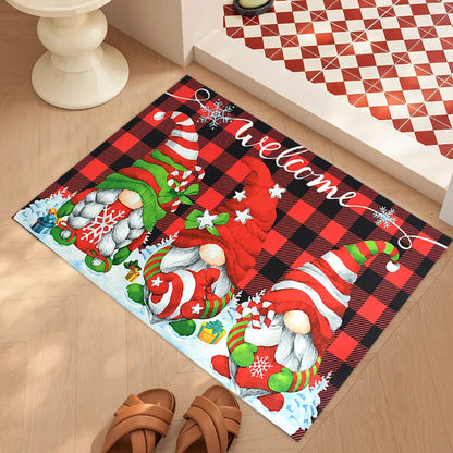 Merry Christmas Doormat: Santa Claus Anti-Slip Outdoor Rug for Holiday Décor