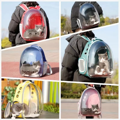 Cat Backpack Large Capacity Panoramic Transparent Breathable Backpack Go Out Portable Pet Supplies Cat Backpack