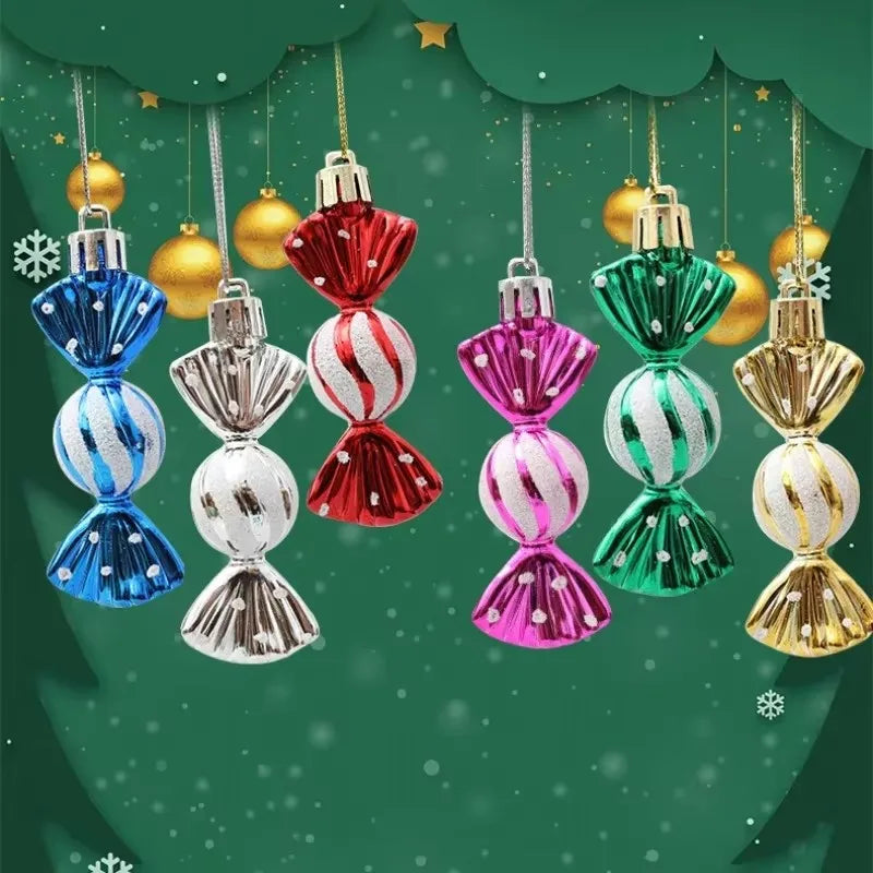 6-Piece Christmas Candy Ball Ornament Set – DIY Holiday Tree and Home Decor Pendants