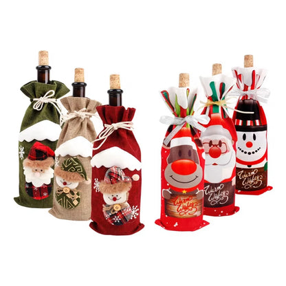 Christmas Wine Bottle Cover – Festive Bottle Decor for Home 2024, Merry Christmas Gift, New Year 2025 Ornament (Copy)