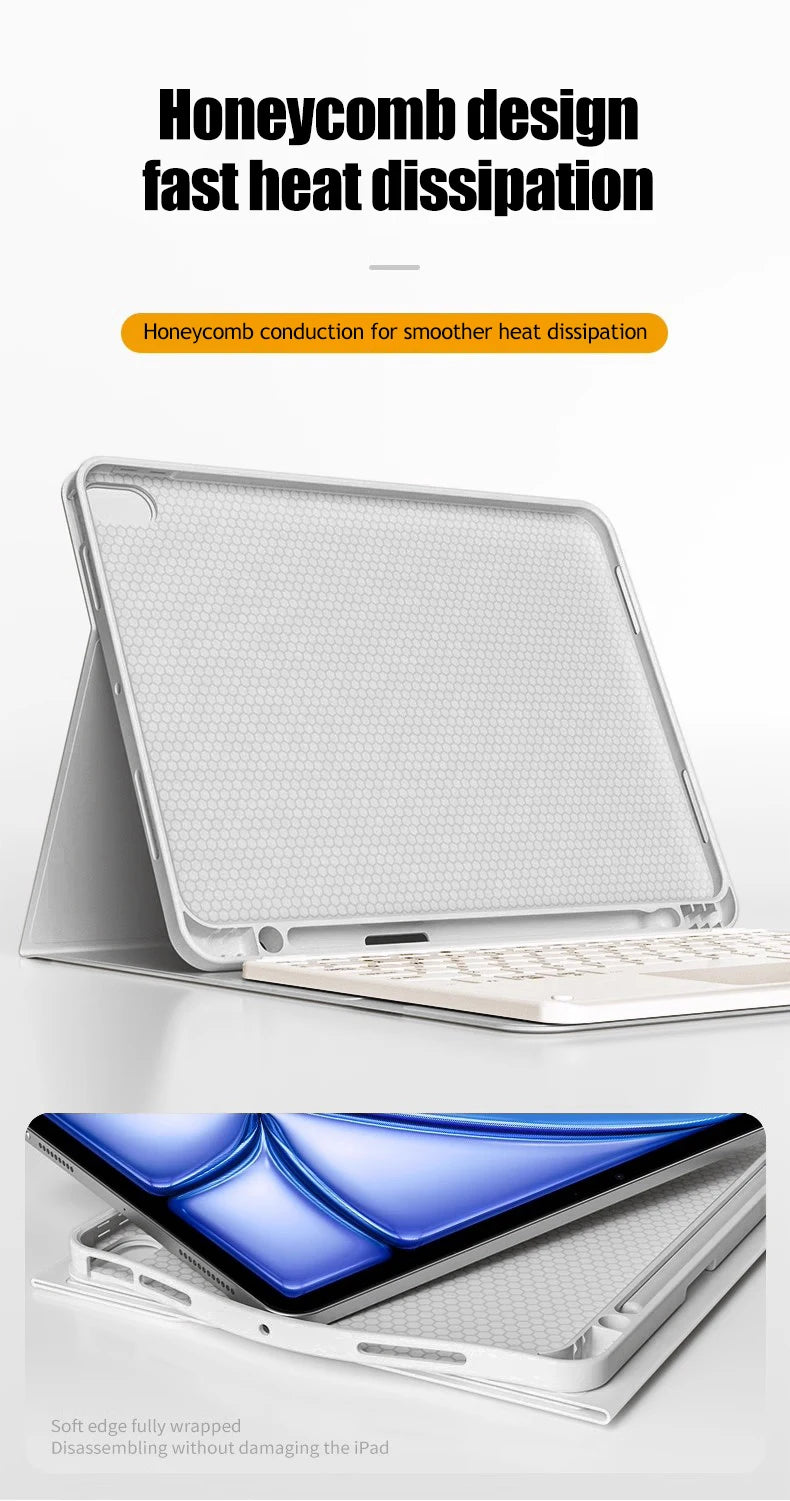 Wireless Keyboard & Mouse Set for iPad: Bluetooth Keyboard Case for iPad Pro 13/11 (M4/M2 2024), Air 5/4/2, 10.2, 9th/8th/7th Gen