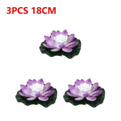 20-1Pcs Energy Saving Solar Powered Lamp Night Light LED 18cm Artifical Floating Lotus Garden Pool Pond Fountain Decoration