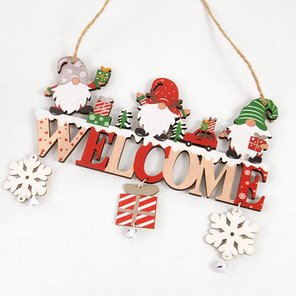 Christmas Wooden Letter Pendant with Snowman – Festive Wall & Porch Décor