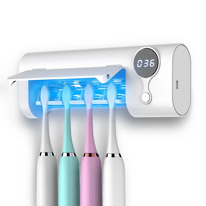 Portable UV Toothbrush Sterilizer Holder: Rechargeable Multifunctional Electric Toothbrush Disinfection & Drying