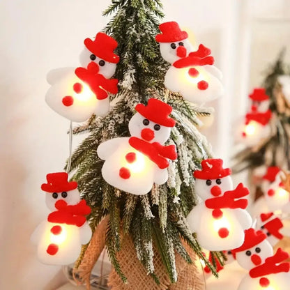 Plush Snowman LED String Lights – 10/20 LED Decorative Fairy Lights for Christmas, Perfect Holiday Atmosphere & Gift