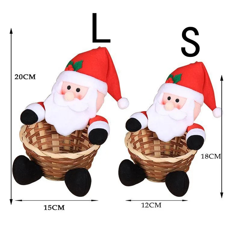 Merry Christmas Santa Claus Candy Storage Basket – Holiday Gift Box & Festive Decoration