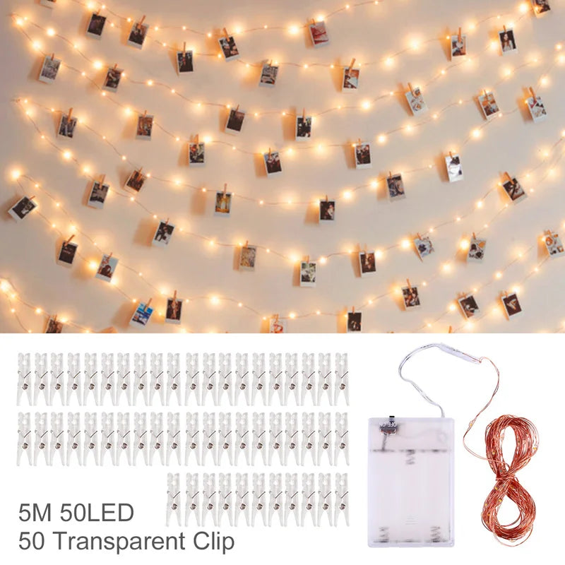 Photo Clip Light Banner – LED String Lights for Weddings, Birthdays, Baby Showers & Holiday Decorations – Ideal for Creating Personalized Displays