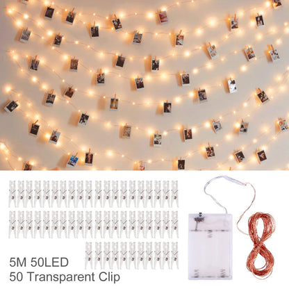 Photo Clip Light Banner – LED String Lights for Weddings, Birthdays, Baby Showers & Holiday Decorations – Ideal for Creating Personalized Displays