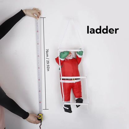 Santa Claus Ladder Pendant: Climbing Rope Hanging Doll Christmas Tree Ornament – Festive Holiday Décor