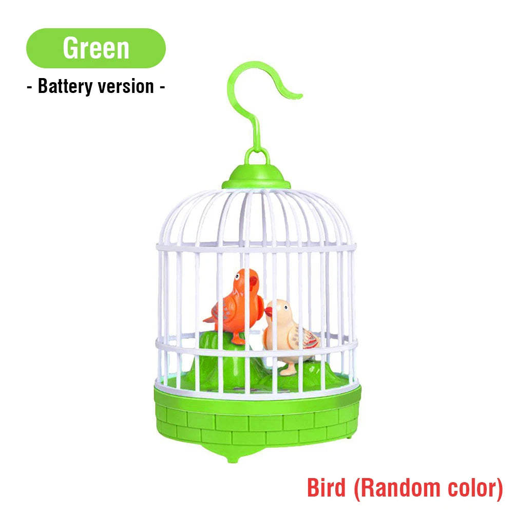 Interactive Talking Electric Bird Toy: Sound-Controlled Birdcage for Kids, Voice-Activated Educational Gift