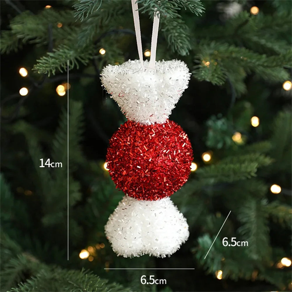 Red and White Candy Cane Lollipop Ornaments: Christmas Tree Hanging Decorations for Holiday and New Year 2025