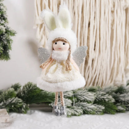 Christmas Angel Doll Pendant – Adorable Purple & Green Ornament for Holiday Décor and Kids’ Gifts