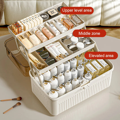 GlowUK™ 1-3 Layers Makeup Storage Organiser – Organise with Style