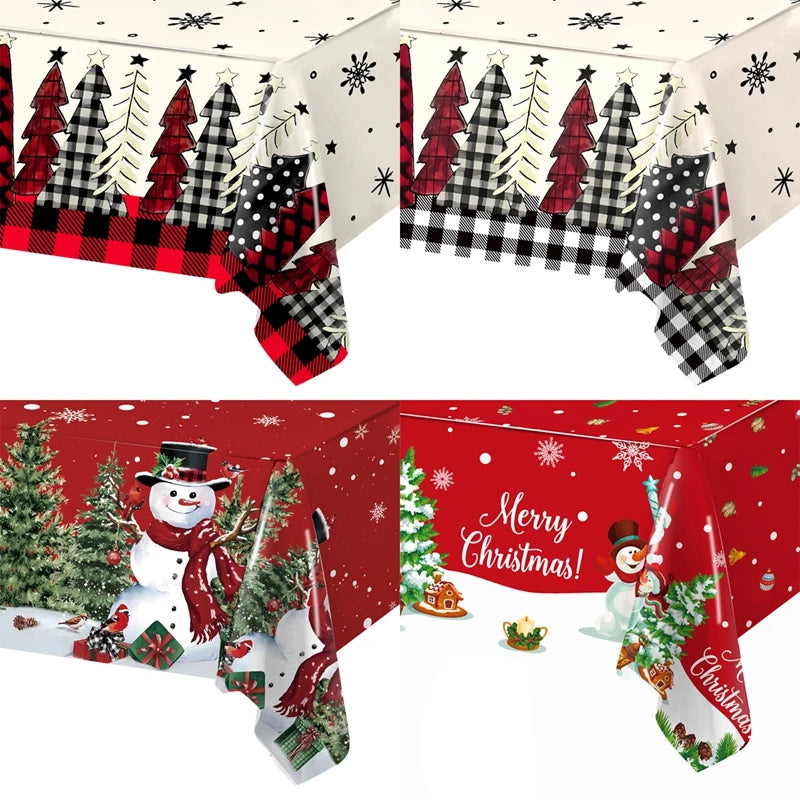 Christmas Snowflake Tablecloth: Merry Christmas & New Year 2024 Table Decor, Festive Table Cover