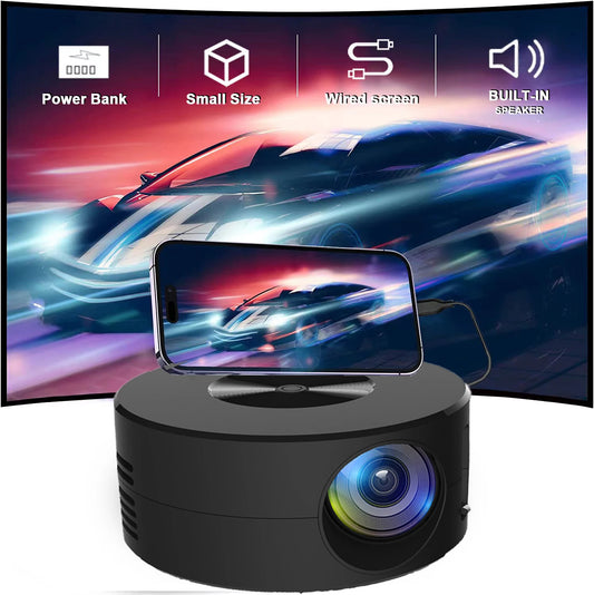 HD Outdoor Home Theatre  Projector YT200 Portable LED Projector Media Player Audio Projectors Wired Screen For iPhone/Android