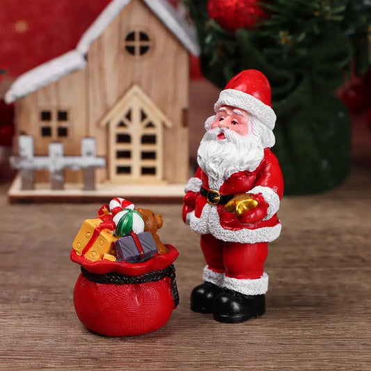 Christmas Miniatures Figurines – Santa Claus, Snowmen, Bear & More for Xmas Tree, Dollhouse, Moss Terrarium & Fairy Garden Décor