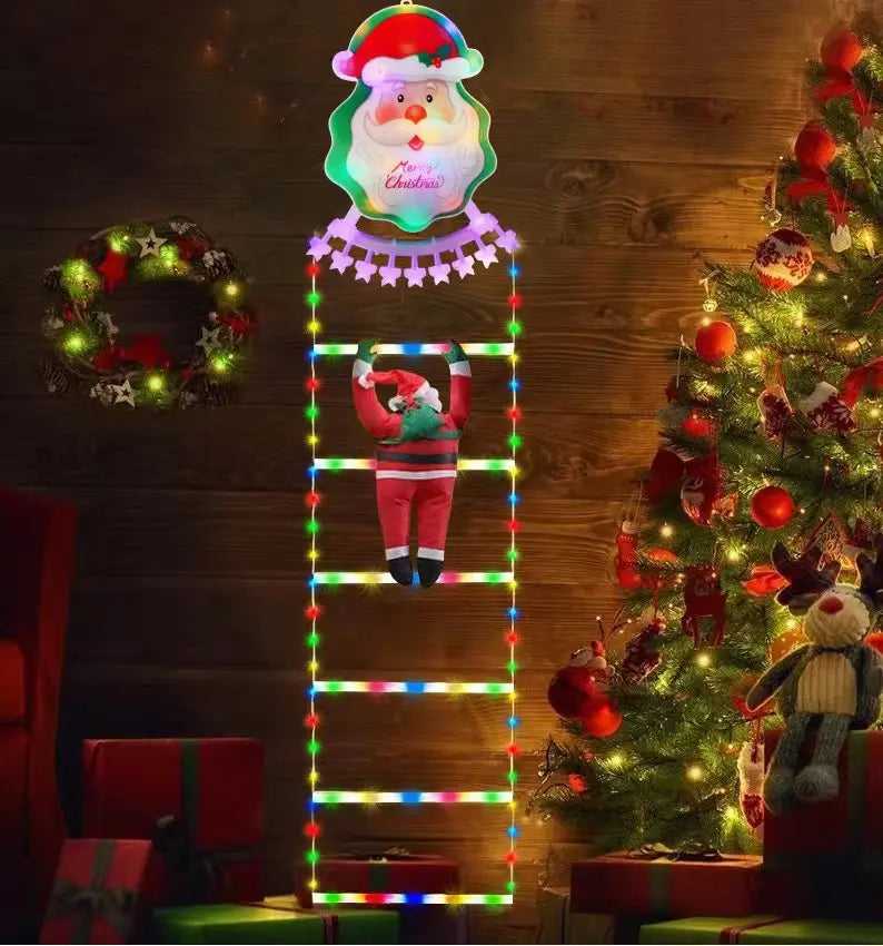 LED Ladder Light for Santa Claus – Christmas String Lamp for Indoor/Outdoor, Window & Garden Décor, Xmas Tree Hanging Strip Light 1