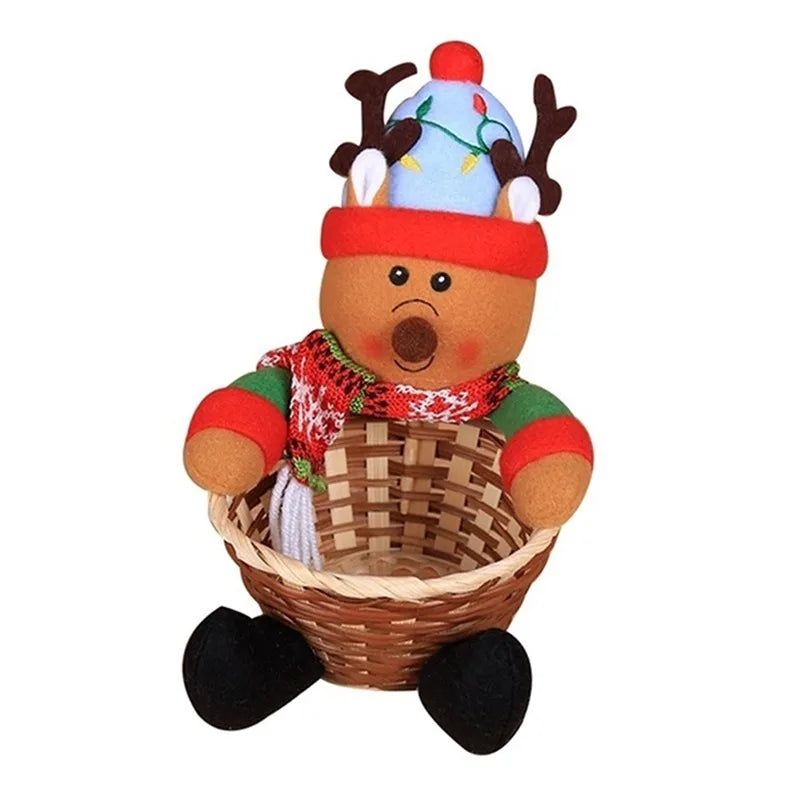 Merry Christmas Santa Claus Candy Storage Basket – Holiday Gift Box & Festive Decoration