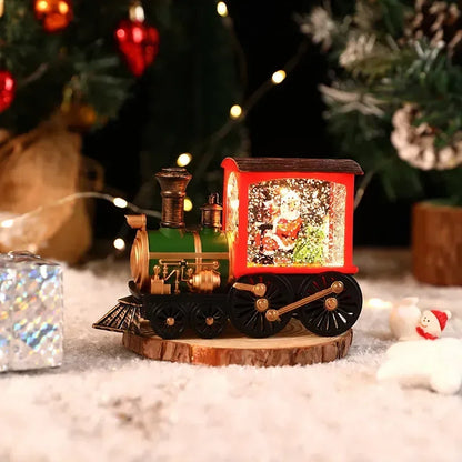 Christmas Eve Music Box Gift – LED Light-Up Water-Filled Christmas Train Ornament