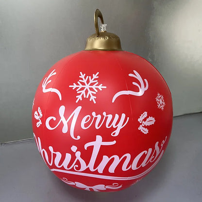 Large Christmas Inflatable Balls (60cm): Outdoor Christmas Tree Decorations, Inflatable Baubles for Festive Atmosphere