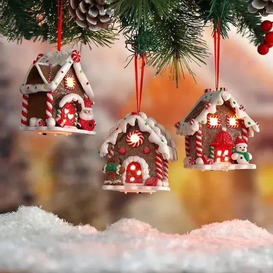 Gingerbread House Christmas Tree Pendant: Cute Hanging Ornament for Festive Tree Decor & New Year Celebrations