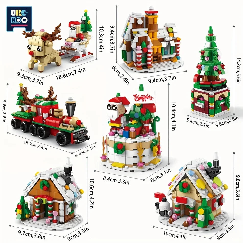 2024 Advent Calendar Christmas Building Blocks Set – Santa Claus, Train & House Blocks | Holiday Toy Gift for Kids