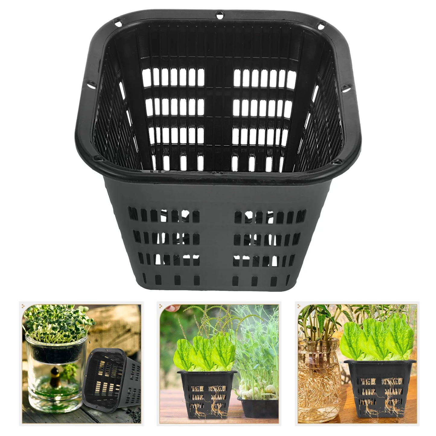 8PCS Hydroponic Net Pots for Vegetables & Orchids – Plastic Root Control Garden Containers for Aquatic Plants