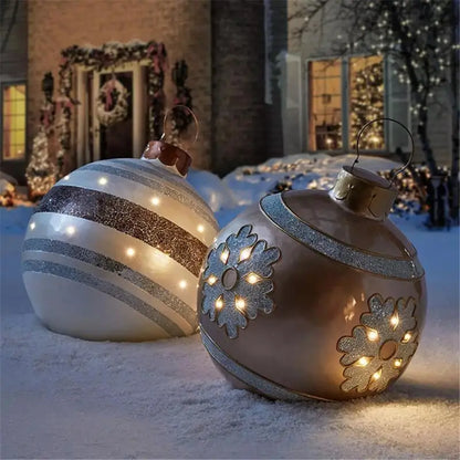 Large Christmas Inflatable Balls (60cm): Outdoor Christmas Tree Decorations, Inflatable Baubles for Festive Atmosphere