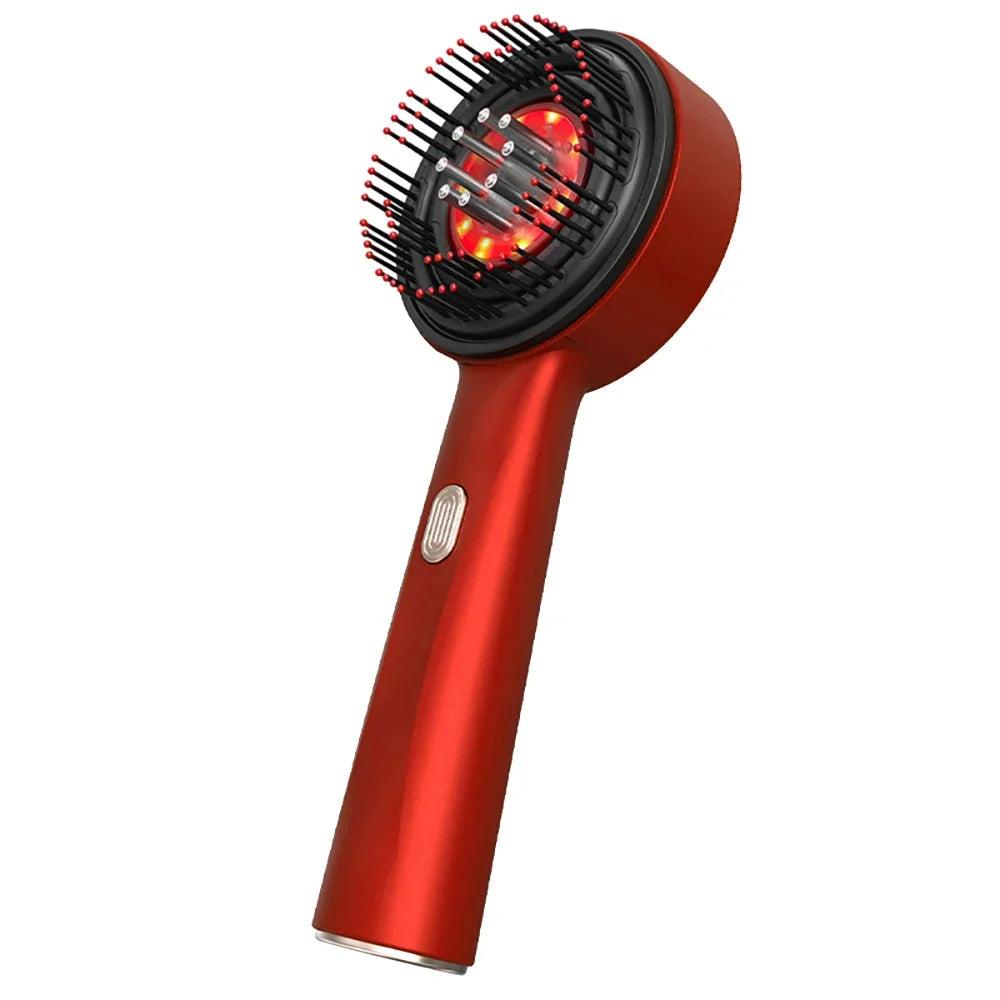 Electric Vibration Massage Comb with Red Light – Scalp Brush for Hair Care, Anti-Hair Loss Support, and Oil Applicator