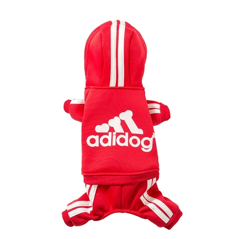 Adidog Dog Jumpsuit – Warm Puppy Hoodie Sweatshirt for Small to Medium Breeds