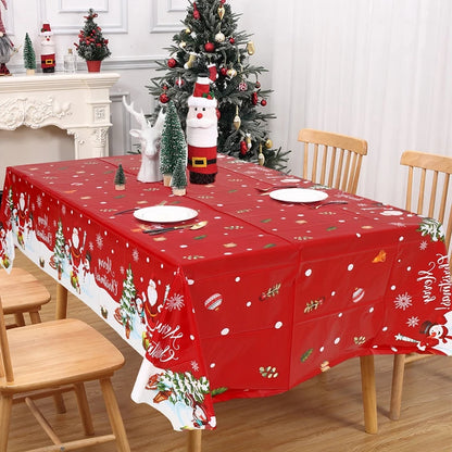 Christmas Snowflake Tablecloth: Merry Christmas & New Year 2024 Table Decor, Festive Table Cover