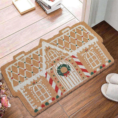 Christmas Cartoon Door Mat: Soft Imitation Cashmere Non-Slip Welcome Rug for Home Décor & Bathroom Water Absorbing Carpet