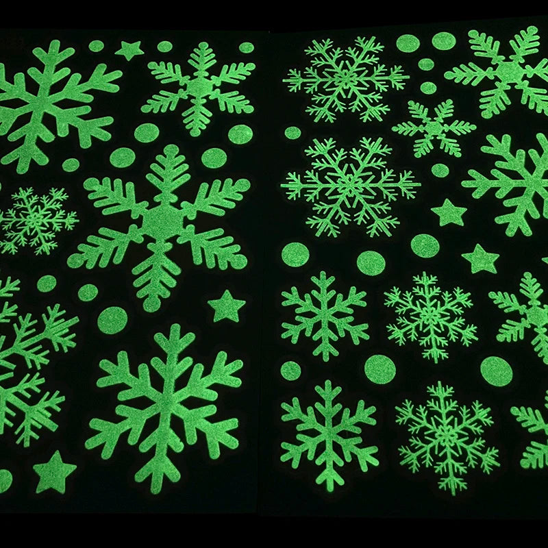 Christmas Luminous Snowflake Window Stickers – Glow-in-the-Dark PVC Snowflakes for Festive Home Décor